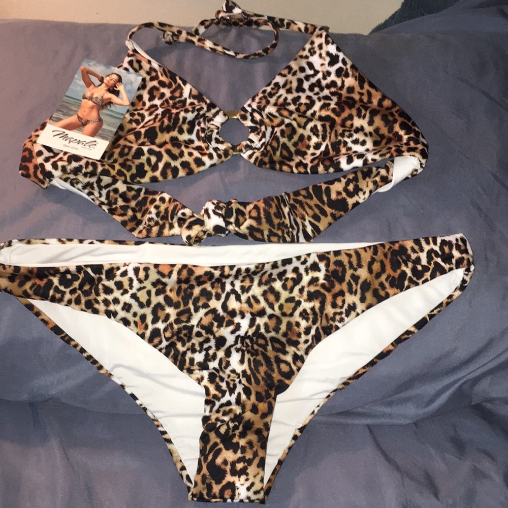 NWT Mapale Swim Animal Leopard print Bikini M